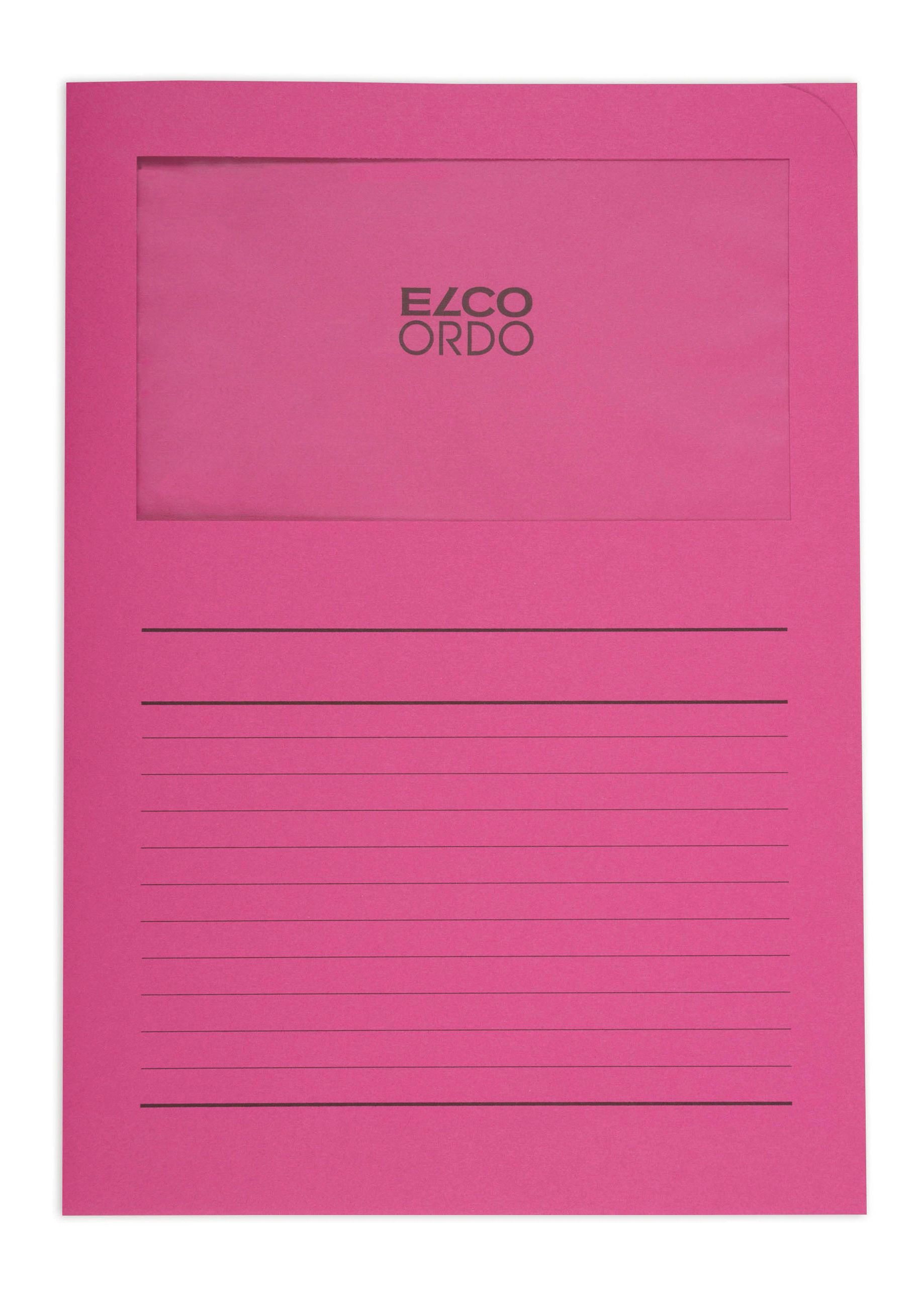 Elco Ordo Classico A4 fuchsia mit Fenster, Schachtel à 100 Stück