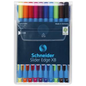 Tintenschreiber Slider Edge XB Etui mit 10 Farben, inkl. gelb + braun