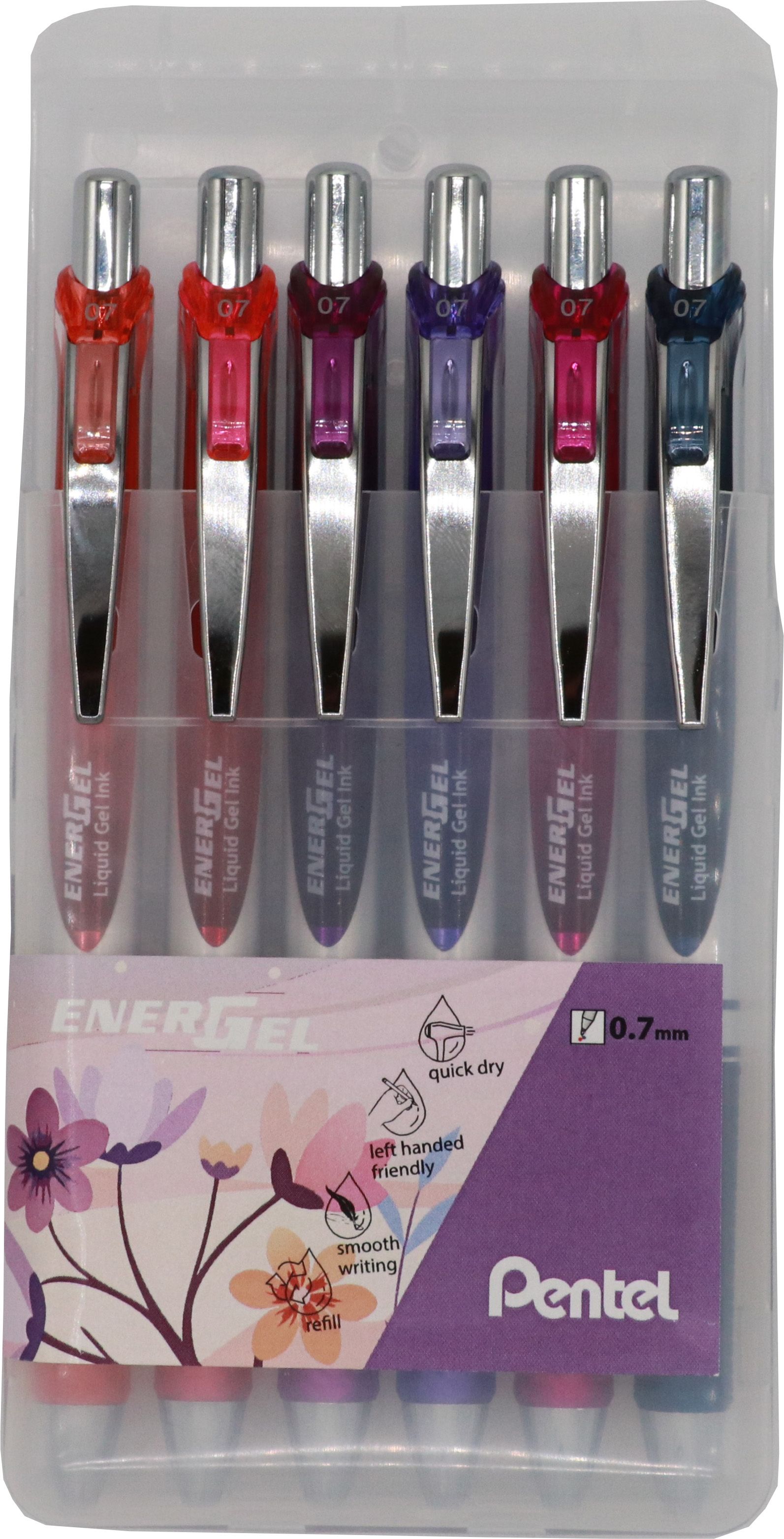 Pentel EnerGel Roller 0,7 mm 6er Etui Flora