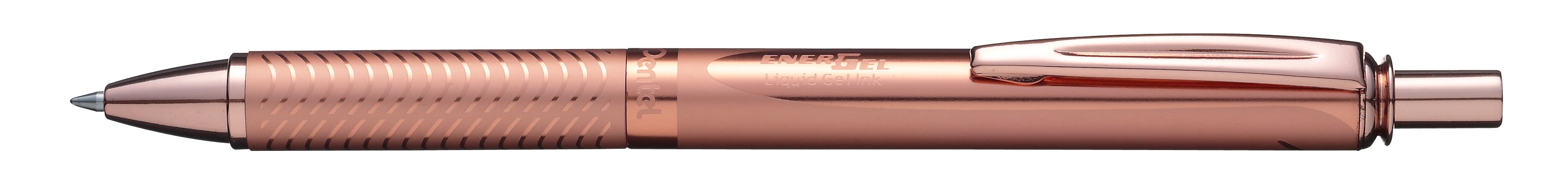 Tintenroller Pentel Energel Sterling Schaft rosa gold, 0,7 mm, Tinte blau