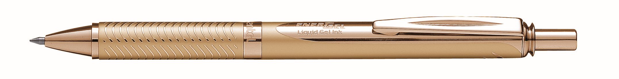 Tintenroller Pentel Energel Sterling Schaft gold, 0,7 mm, Tinte blau
