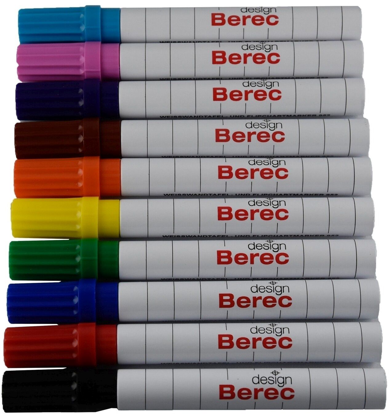 Berec Flipchart- und Whiteboardmarker 1-4 mm, Etui à 10 Farben