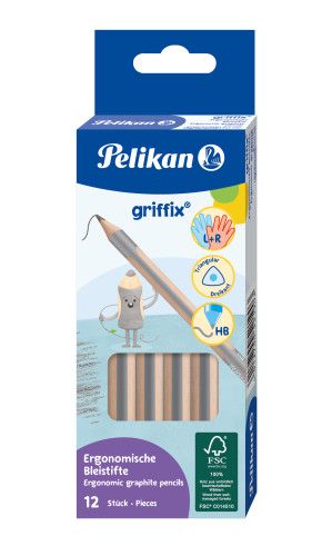 Schreiblernstift Pelikan Griffix Holz HB Hängefaltschachtel à 12 Stück