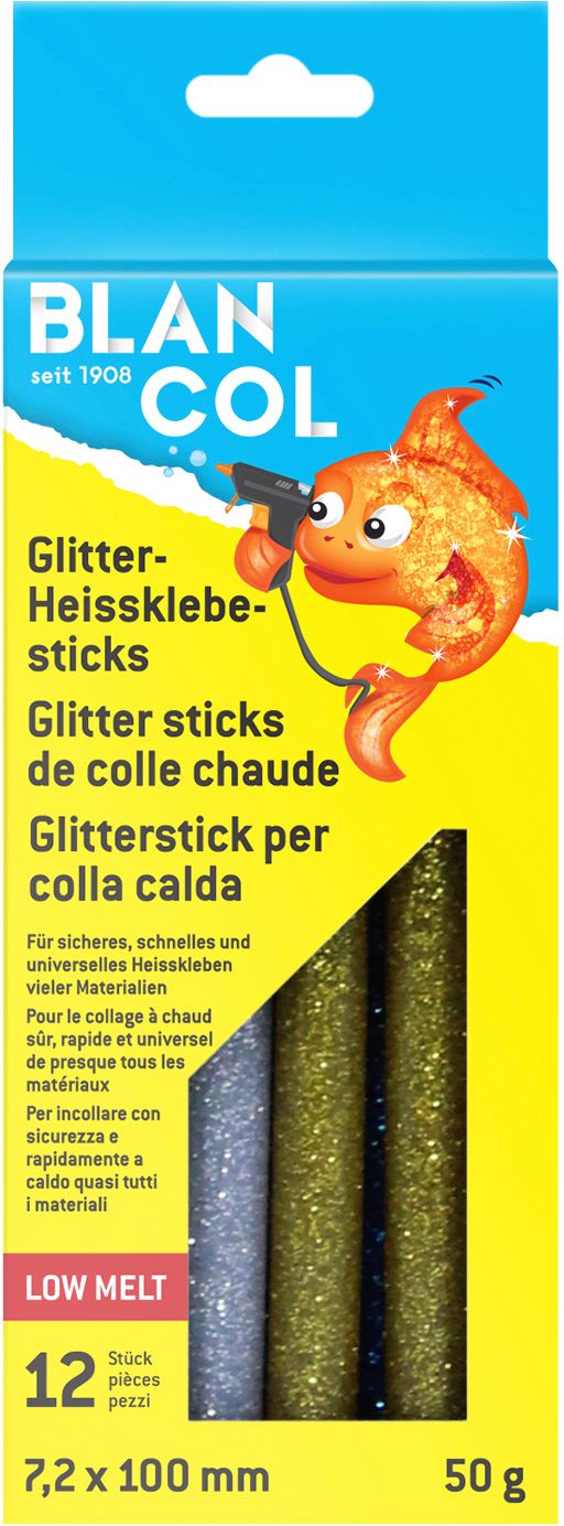 Blancol Heissklebesticks Gliitter 7,2 x 100 mm, Sch. à 12 Stk. Nr. 32411