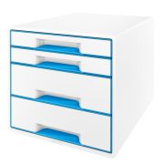 Leitz Wow Cube Schubladenelement 4 Schubladen blau/weiss SPEZIALBEST.