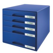 Leitz Plus Schubladenbox blau 1 hohe 4 flache Schubladen SPEZIALBEST.