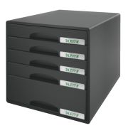 Leitz Plus Schubladenbox schwarz 1 hohe 4 flache Schubladen SPEZIALBEST.