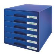 Leitz Plus Schubladenbox blau 6 flache Schubladen SPEZIALBESTELLUNG