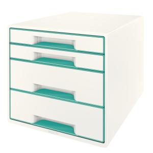 Leitz Wow Cube Schubladenelement 4 Schubladen eisblau/weiss SPEZIALBEST.