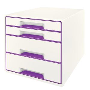 Leitz Wow Cube Schubladenelement 4 Schubladen violett/weiss SPEZIALBEST.