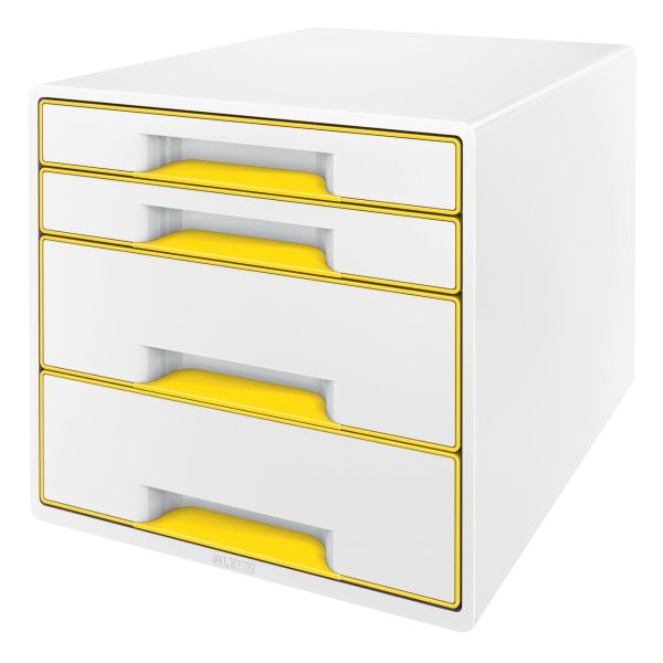 Leitz Wow Cube Schubladenelement 4 Schubladen gelb/weiss SPEZIALBEST.