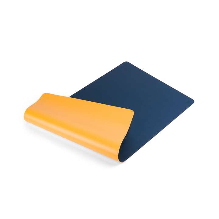 Schreibunterlage 45 x 90 cm blau / gelb, PU Leder SPEZIALBESTELLUNG!