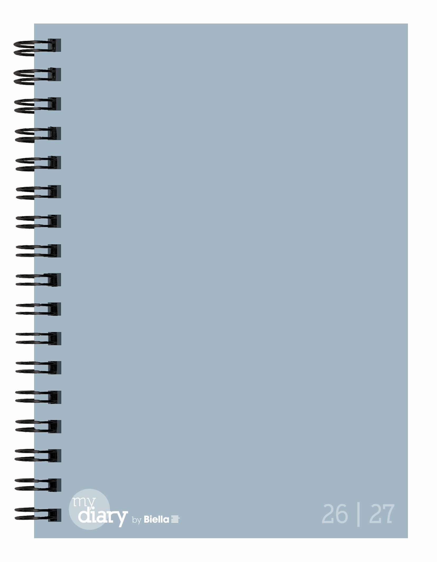 Schüleragenda mydiary 12 x 16,5 cm 3 1/2 Tage pro Seite, Wire-O, hellblau
