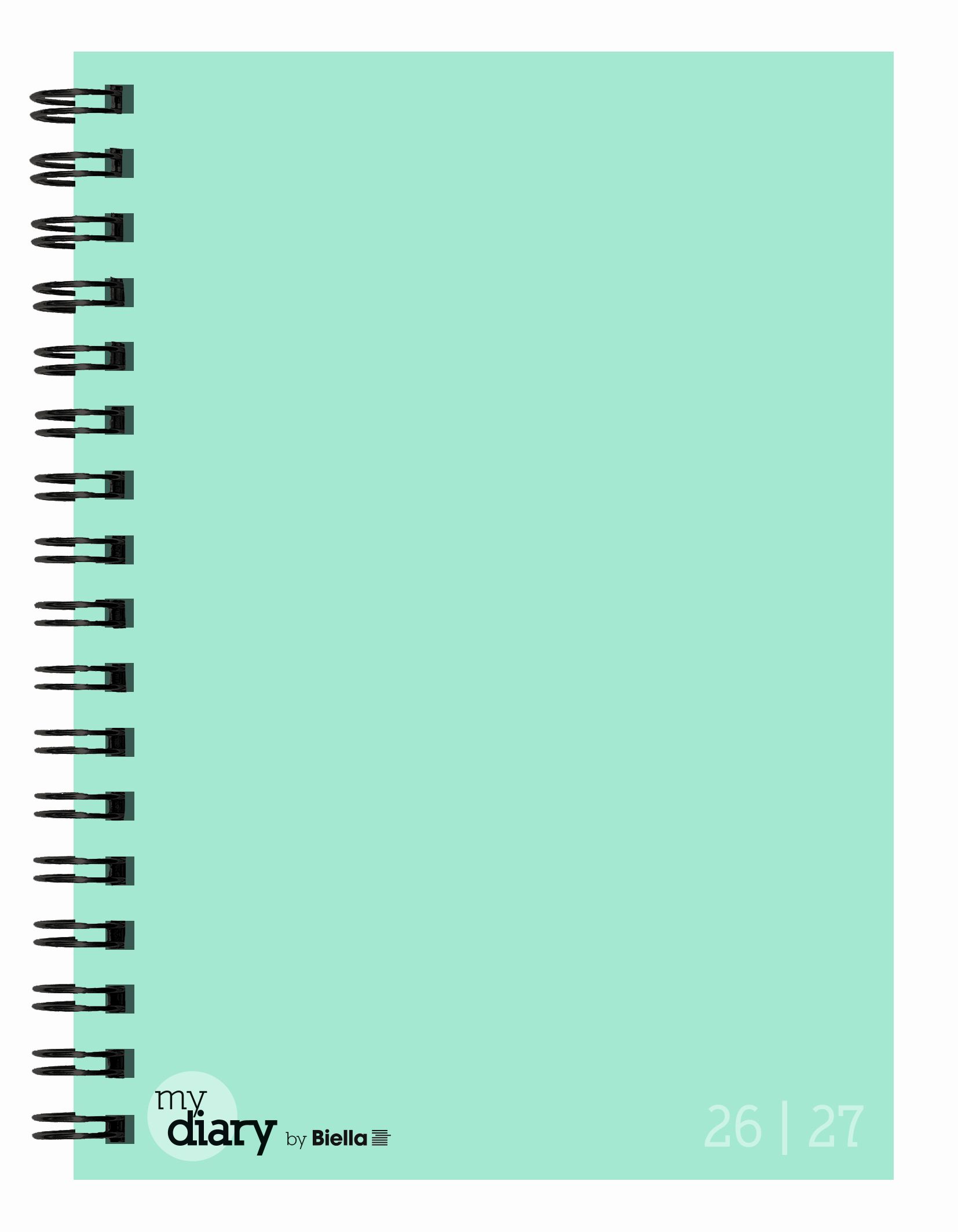 Schüleragenda mydiary 12 x 16,5 cm 3 1/2 Tage pro Seite, Wire-O, türkis