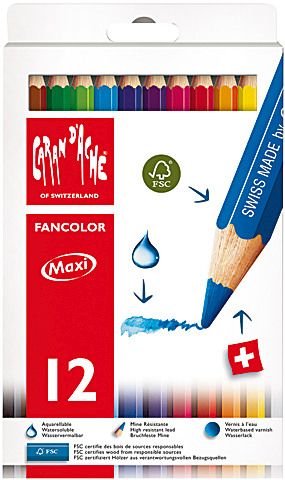 Farbstifte CdA Fancolor Maxi, 498.712 Sch. à 12 Farben / SOLANGE VORRAT!!!