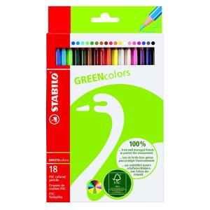 Farbstift Stabilo FSC Green Colors Schachtel à 18 Farben, Nr. 6019/2-181