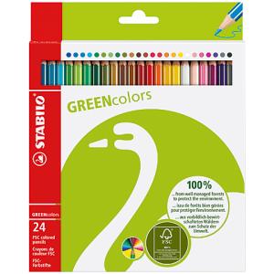 Farbstift Stabilo FSC Green Colors Schachtel à 24 Farben, Nr. 6019/2-24