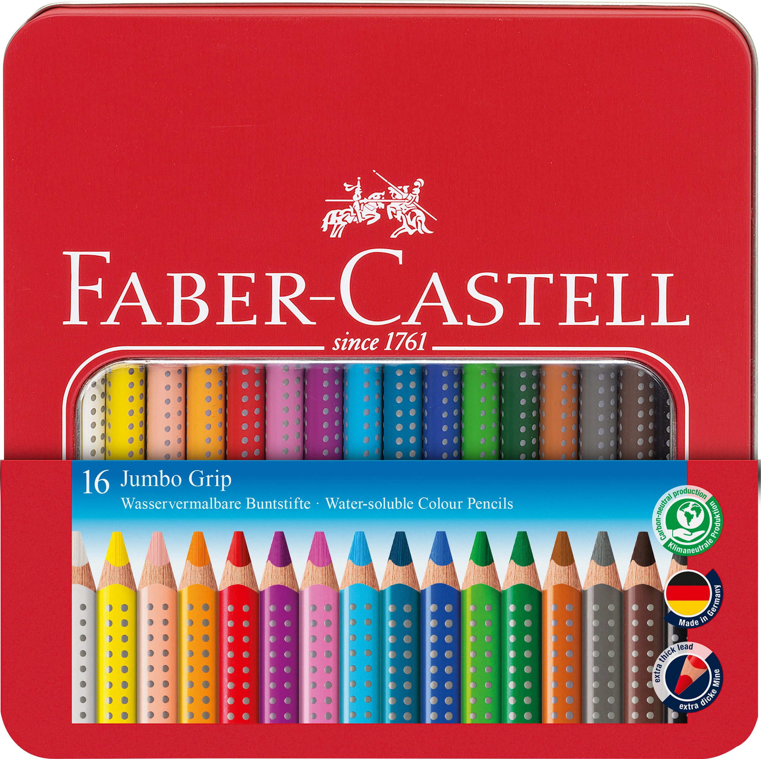 Farbstift Faber Castell Jumbo Grip 16er Metalletui, SPEZIALBESTELLUNG