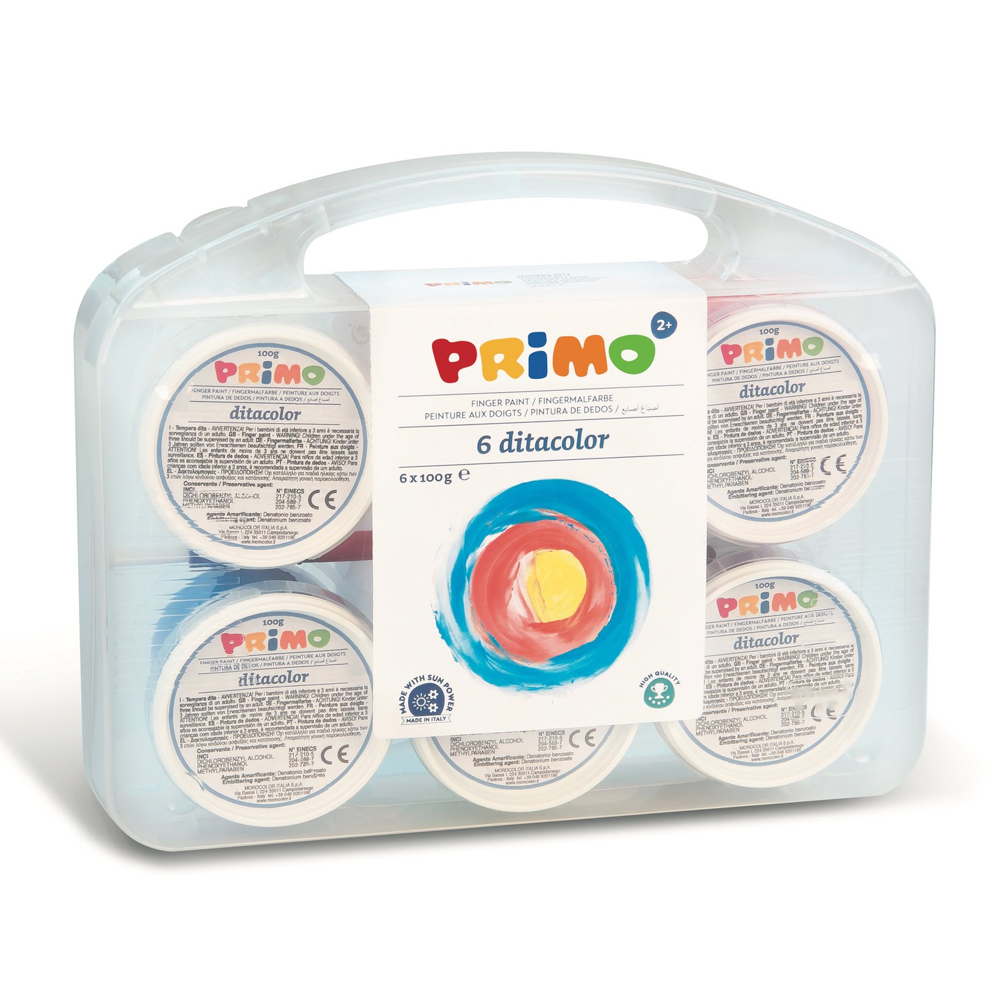 Primo Fingermalfarben 6 x 100 g Kunststoffbox mit 6 Farben AUSVERKAUFT!