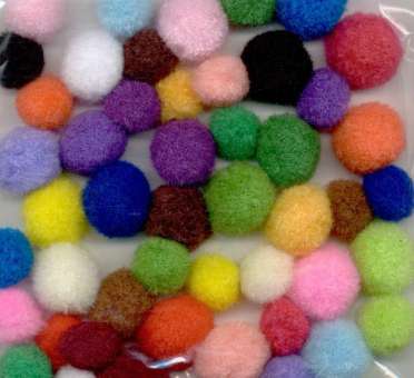 Pompons-Set farbig 1,5 - 2 cm, à 48 Stk. SPEZIALBESTELLUNG