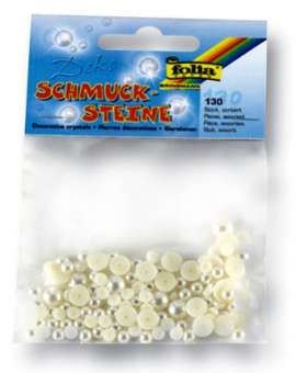 Schmucksteine zum Kleben Halbkugeln perlmutt weiss Bt. à 130 Stk. SPEZIALBES
