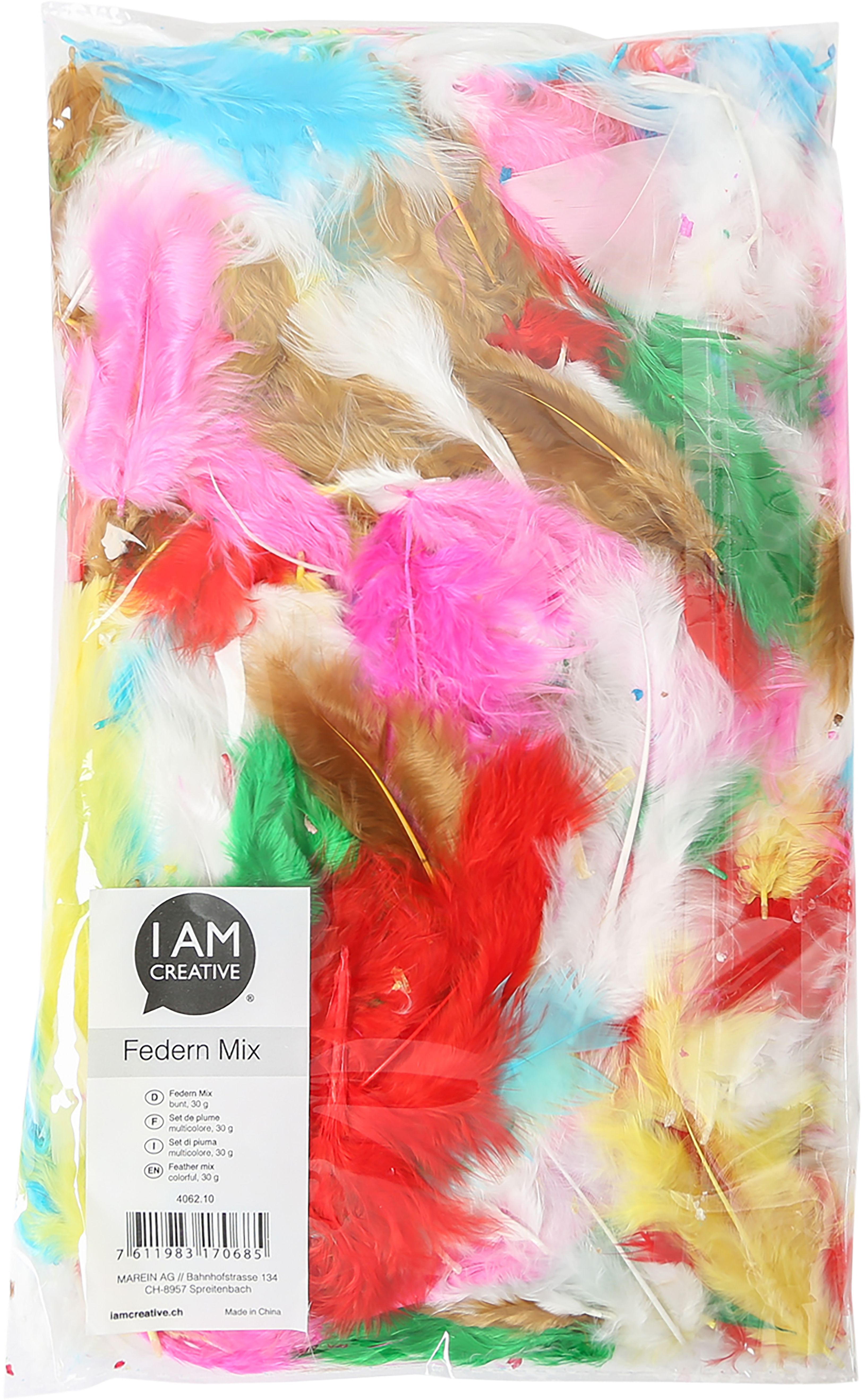 I AM Creative Federn Mix 8-10 cm, 30g SPEZIALBESTELLUNG
