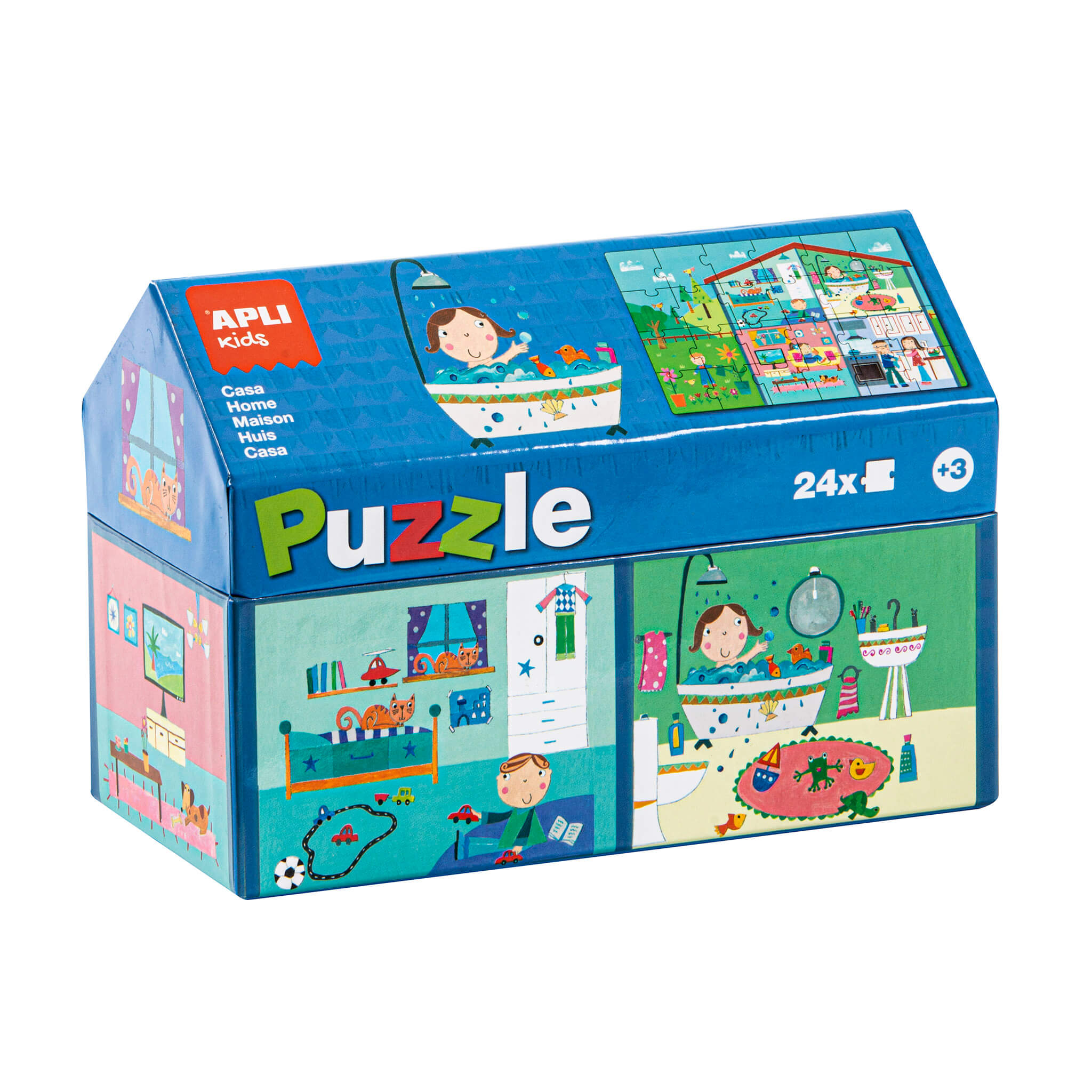 Gebäude Puzzle Haus 24 grosse Puzzleteile 7 x 7 cm
