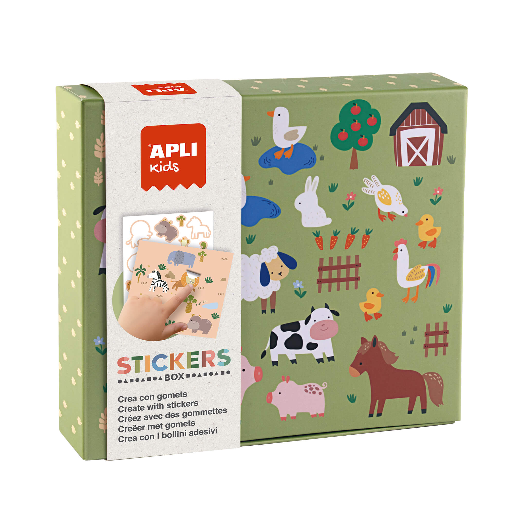 Stickerspiel Kartonbox Tiere 8 Karten mit versch. Motiven