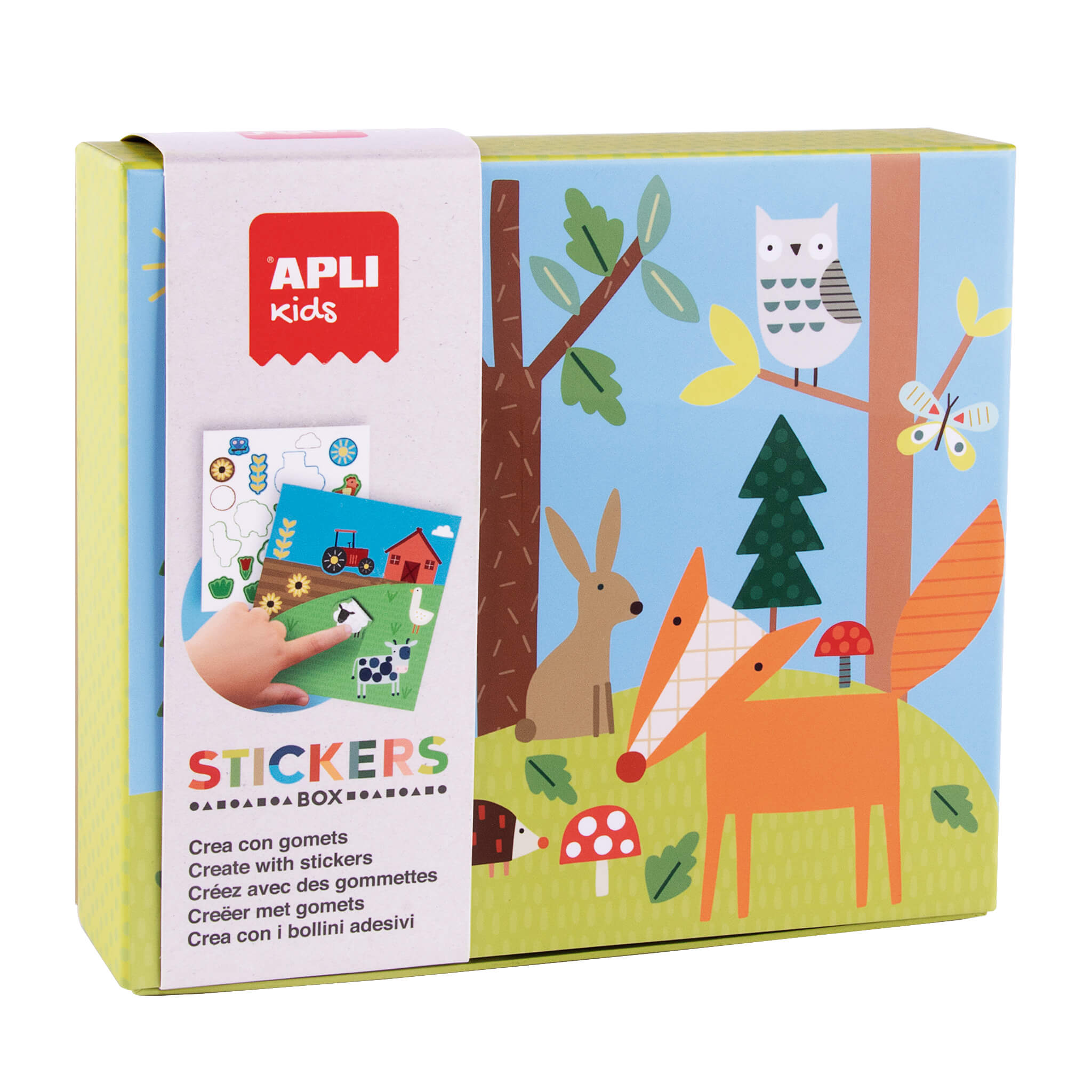 Stickerspiel Kartonbox Wald 8 Karten mit versch. Motiven