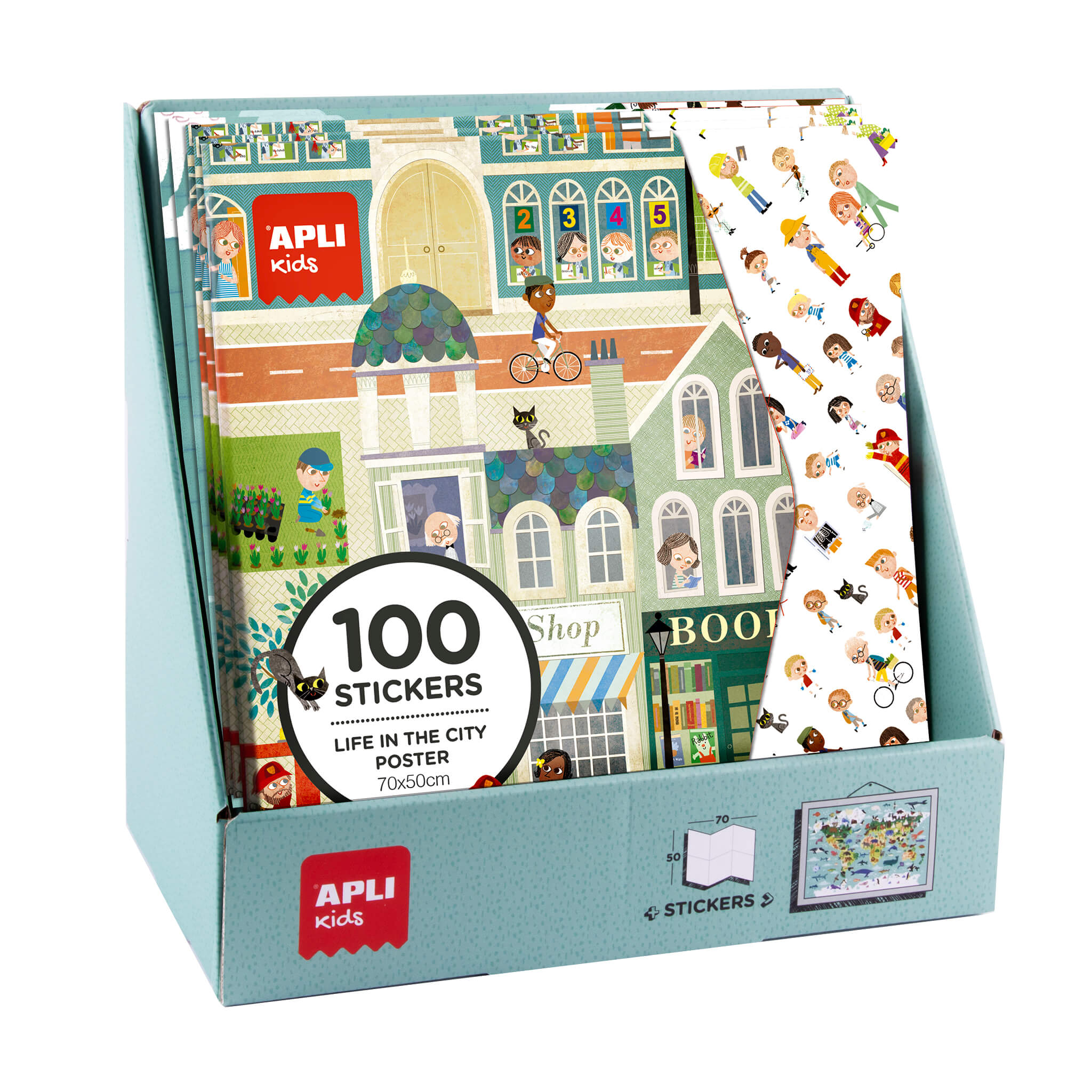 Display Sticker Posterset 5 Stadt- und 5 Weltkartenset