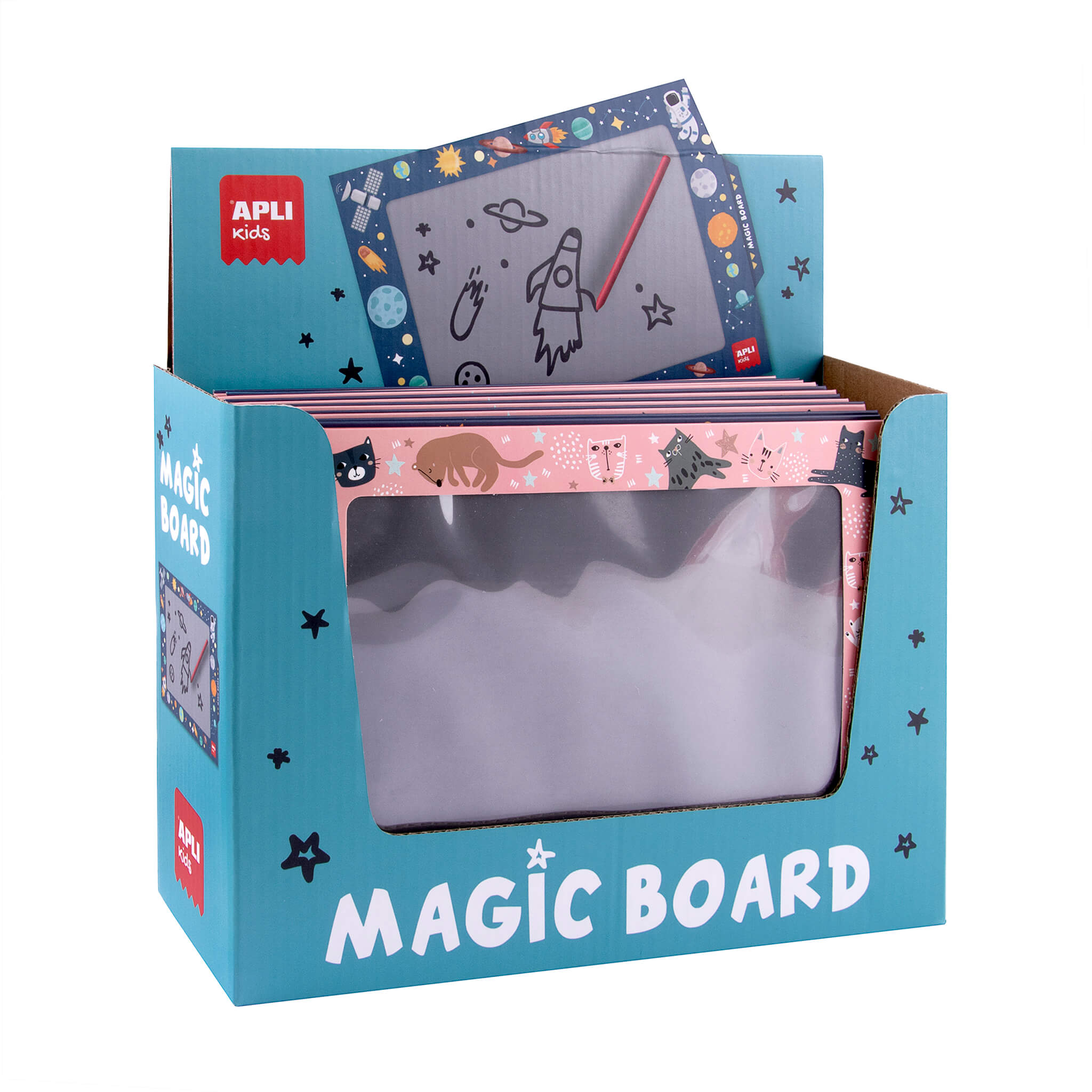 Display Magische Tafel 12 Solarsysteme und 12 Katzen