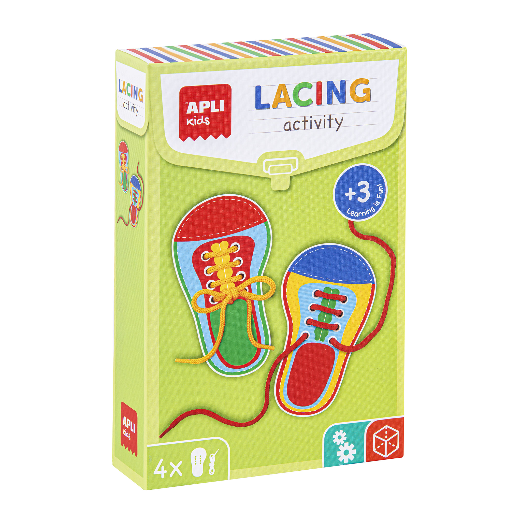 Schnür Spiel 4 Schuh Kartonkarte, 2 Paare