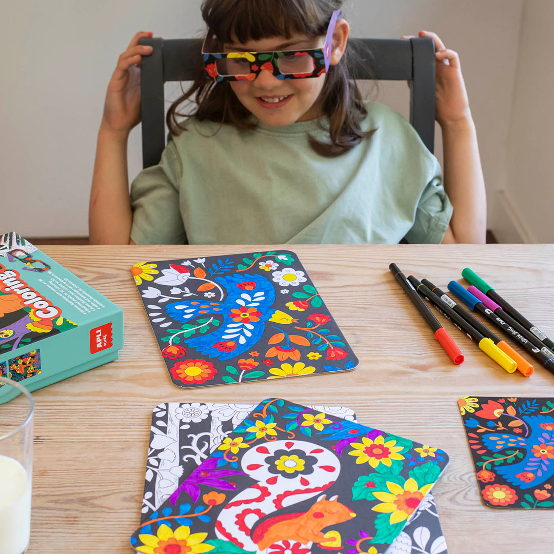3D Malen, 12-teilig 6 Doppelfasermaler, 1 3D-Brille