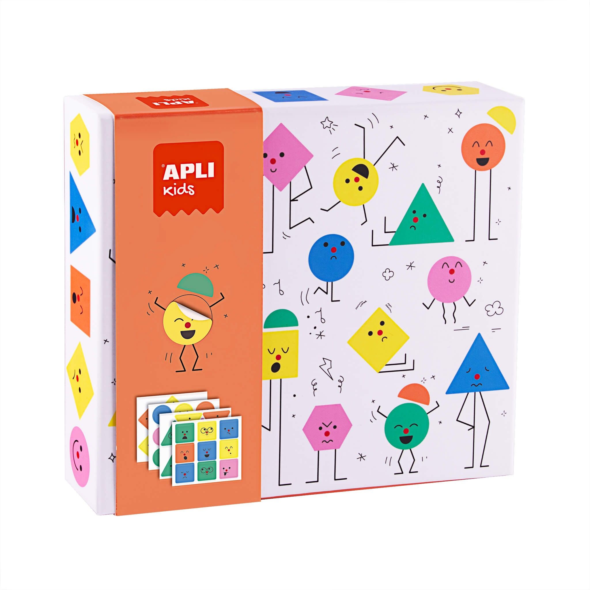 Stickerspiel Kartonbox Geometrische Gefühle, 8 Karten mit versch. Motiven