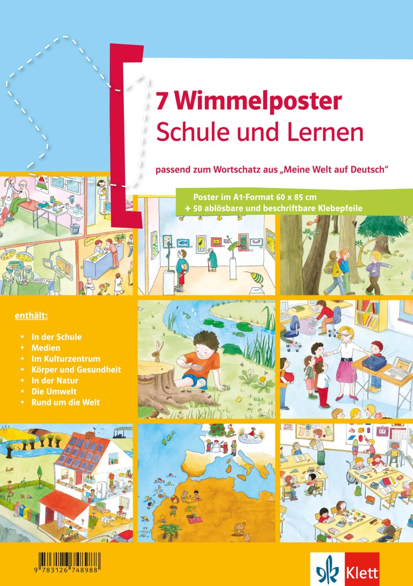 Wimmelposter 7, Schule und Lernen, pas- send zu 