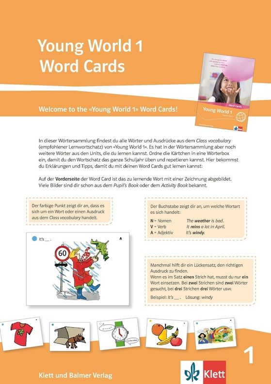 Young World 1, Word Cards 3. Sj.