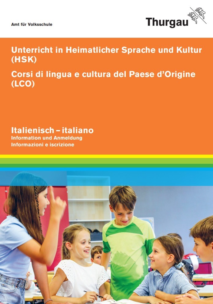 Informationsflyer HSK italienisch f. Unterricht in heimatkundl. Sprache