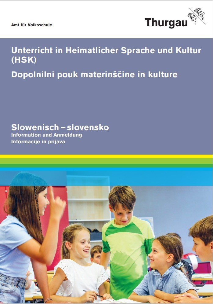 Informationsflyer HSK slowenisch f. Unterricht in heimatkundl. Sprache
