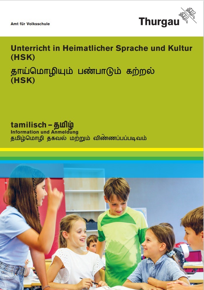 Informationsflyer HSK tamilisch f. Unterricht in heimatkundl. Sprache