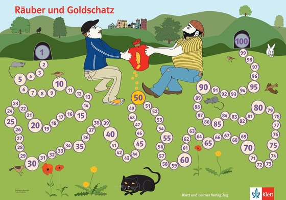 Plakat Räuber und Goldschatz 100er zu Schweizer Zahlenbuch 2, SOL. VORR.