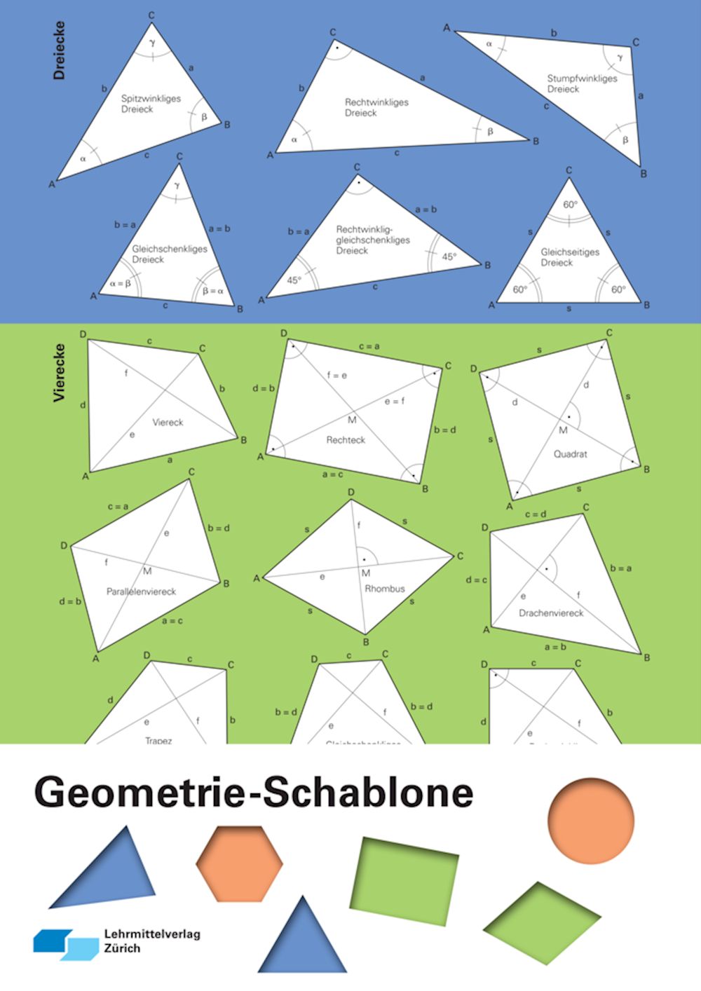 Geometrie-Schablone zu Mathe 1 Sek I Zeichenschablone transparent, unbedruckt