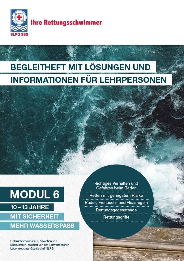 Wassersicherheit, Modul 6, Begleitheft 10 - 13 Jahre, SPEZIALBESTELLUNG